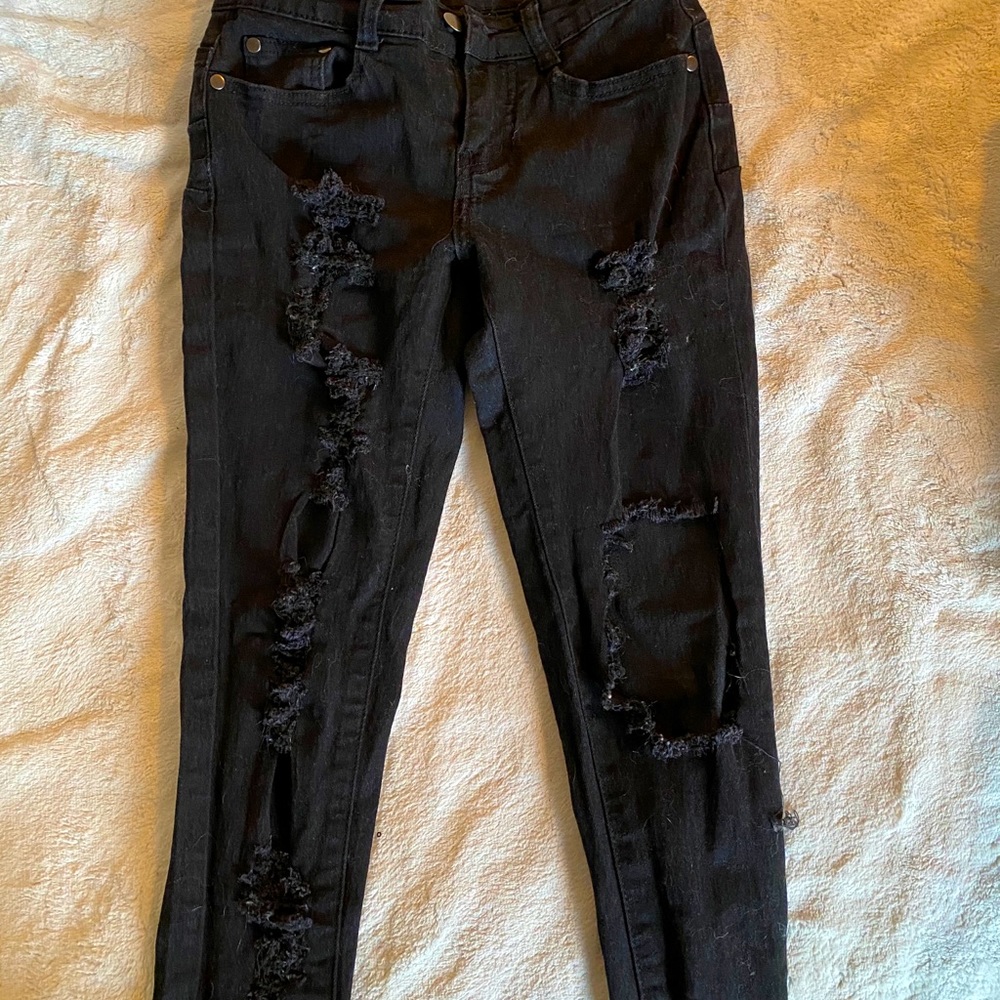 Black ripped jeans